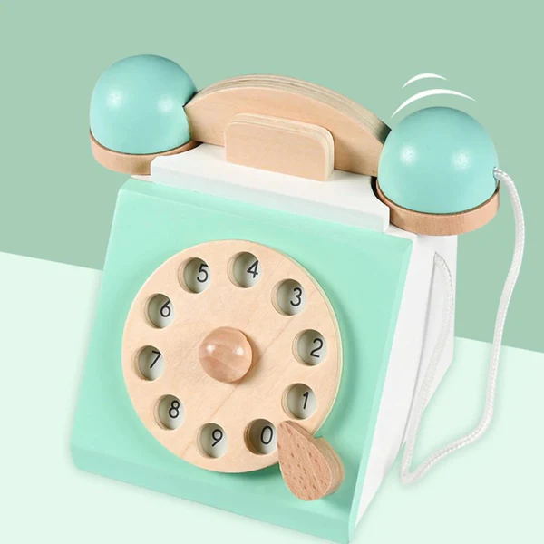 Teléfono de Madera Vintage