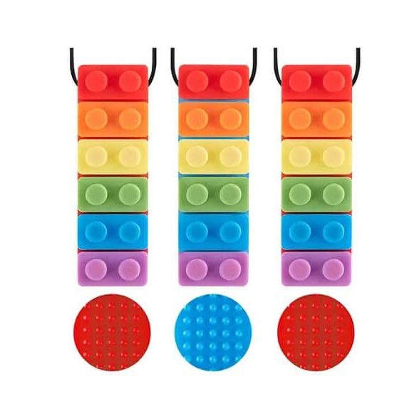 3 Collares Sensoriales Mordedores Lego